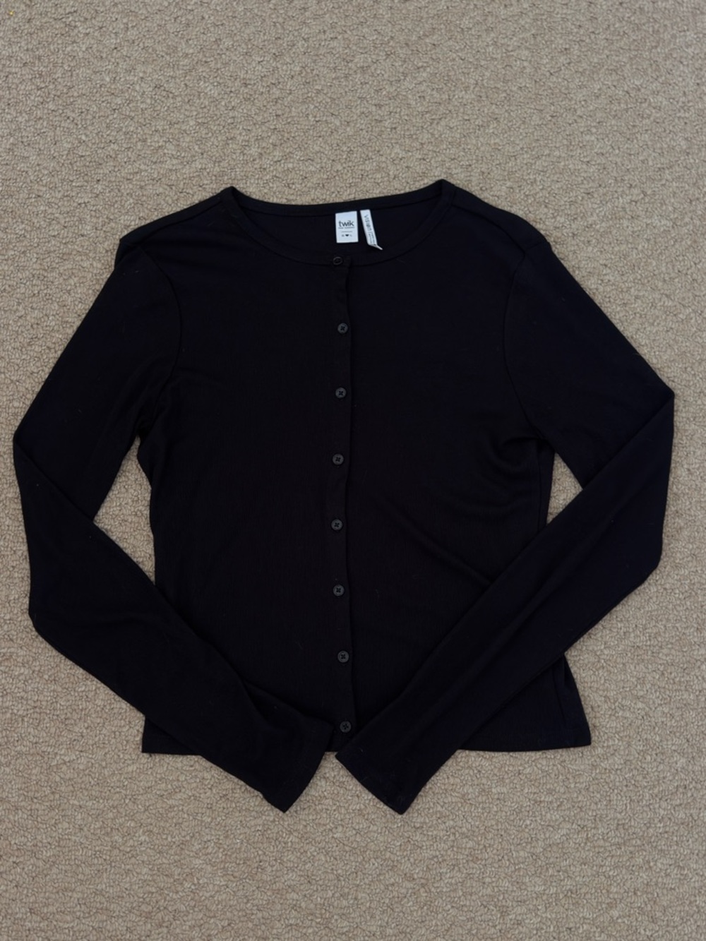 Simons Twik Black Button-Up Long Sleeve Cardigan